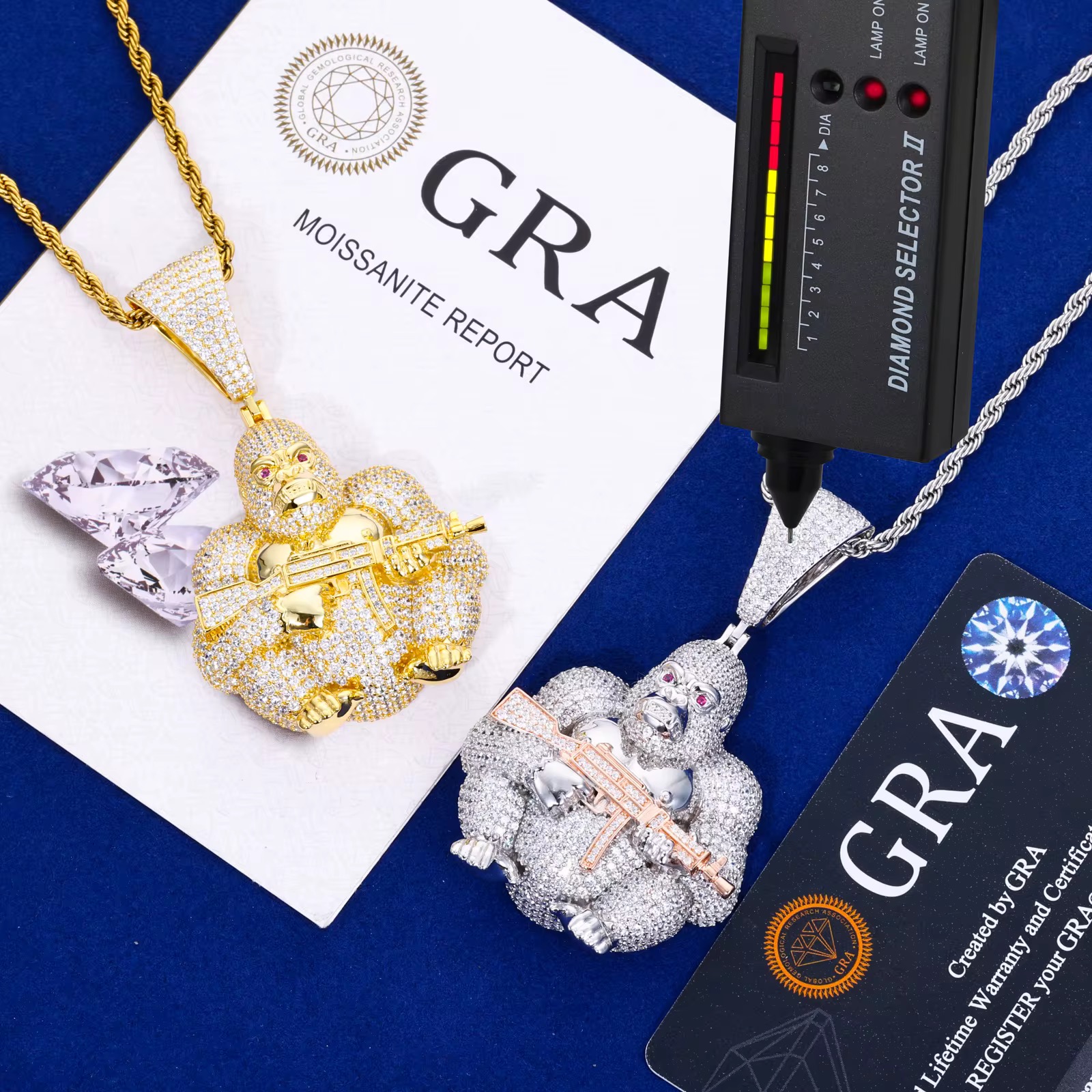 Hood Boss Gorilla – 925 Sterling Silver Iced Out Moissanite Pendant